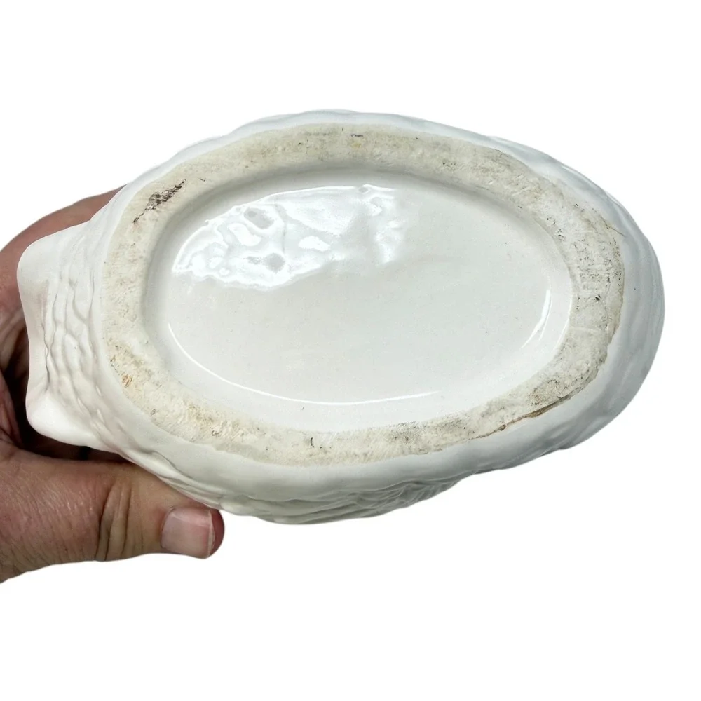 Vintage Swan Planter White Glazed Ceramic Bird Vase Cachepot Cottagecore